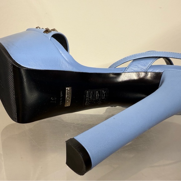 Gucci Studded Platform Sandals Baby Blue Size 37 - Picture 11 of 14